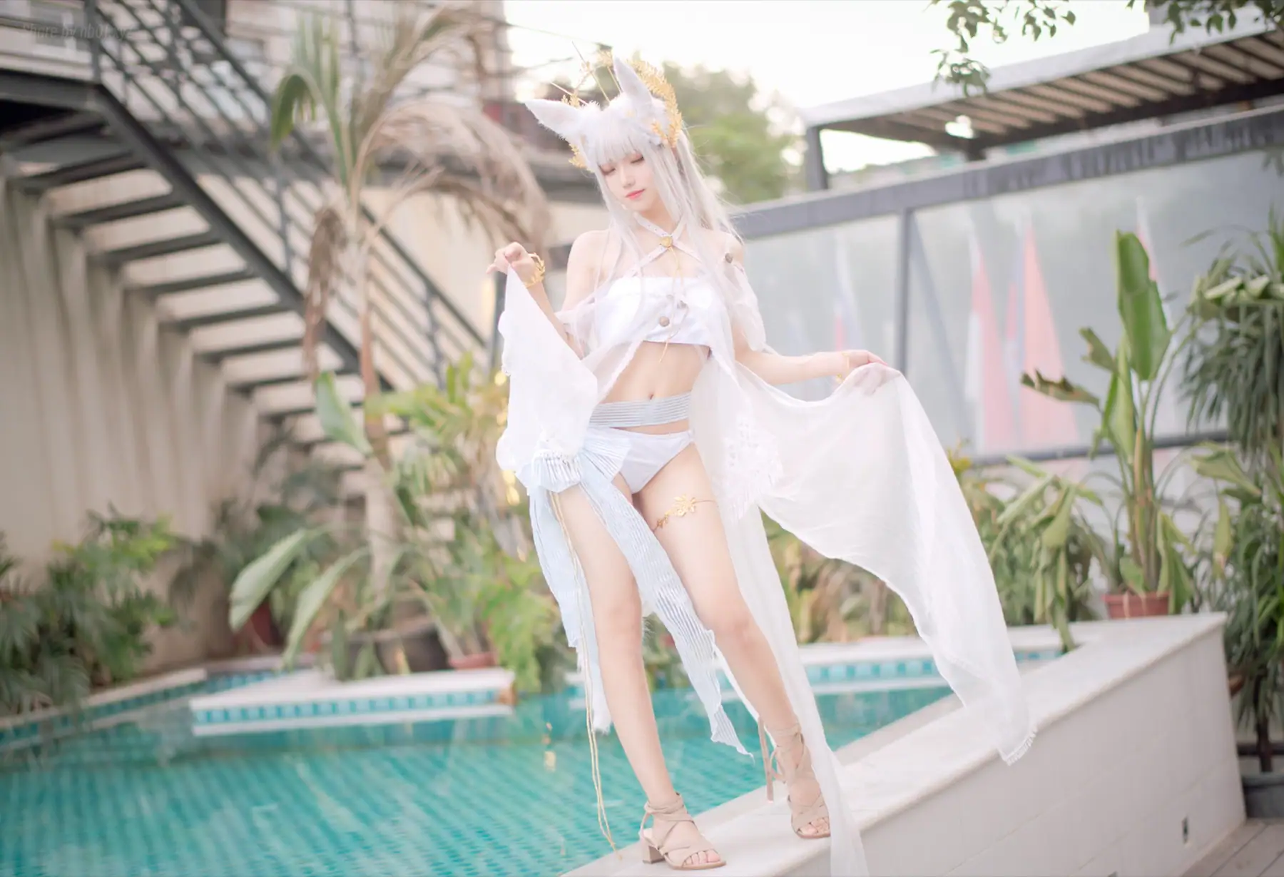 花柒Hana - 白金 泳装(18P_9.3M) - 花柒Hana - 白金 泳装(18P_9