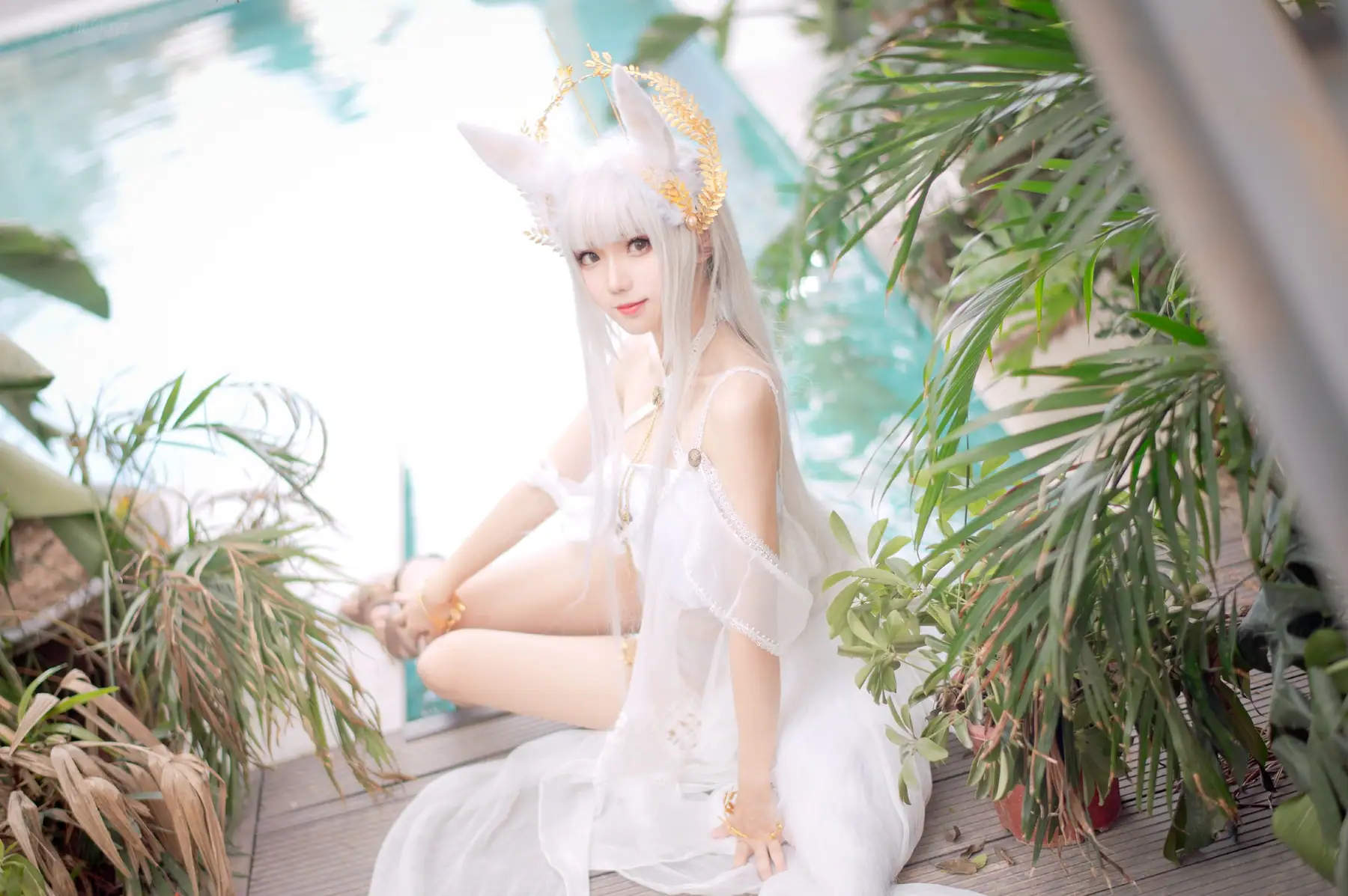 花柒Hana - 白金 泳装(18P_9.3M) - 花柒Hana - 白金 泳装(18P_9