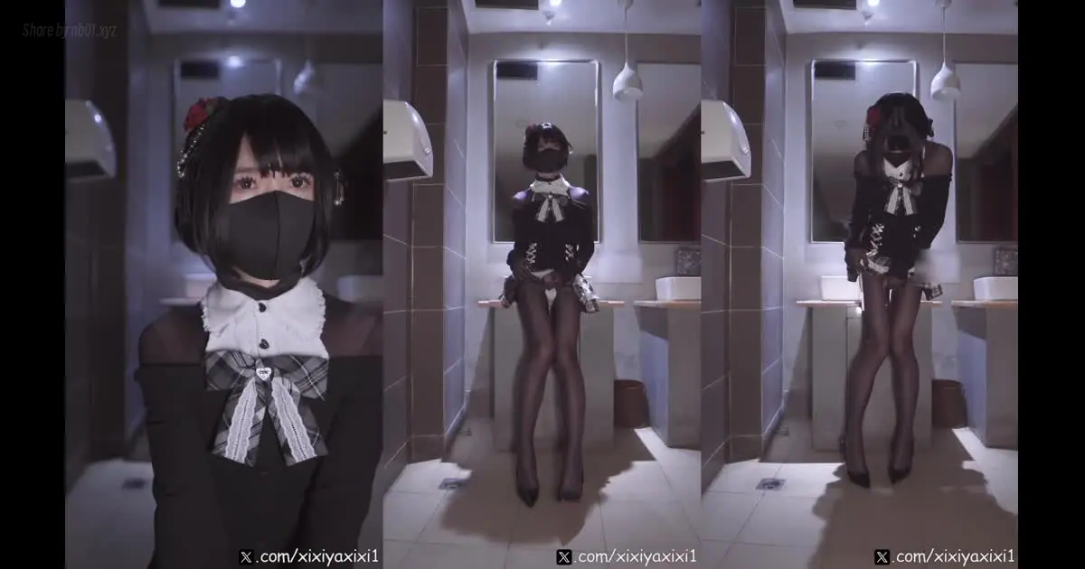 曦曦呀曦曦(@xixiyaxixi) - T042 甜辣哥特风系黑色露肩显瘦上衣+格纹蛋糕裙 公共厕所_Off-the-shoulder knitwear public restroom(7P+1V_244.8M) 曦曦呀曦曦(@xixiyax...